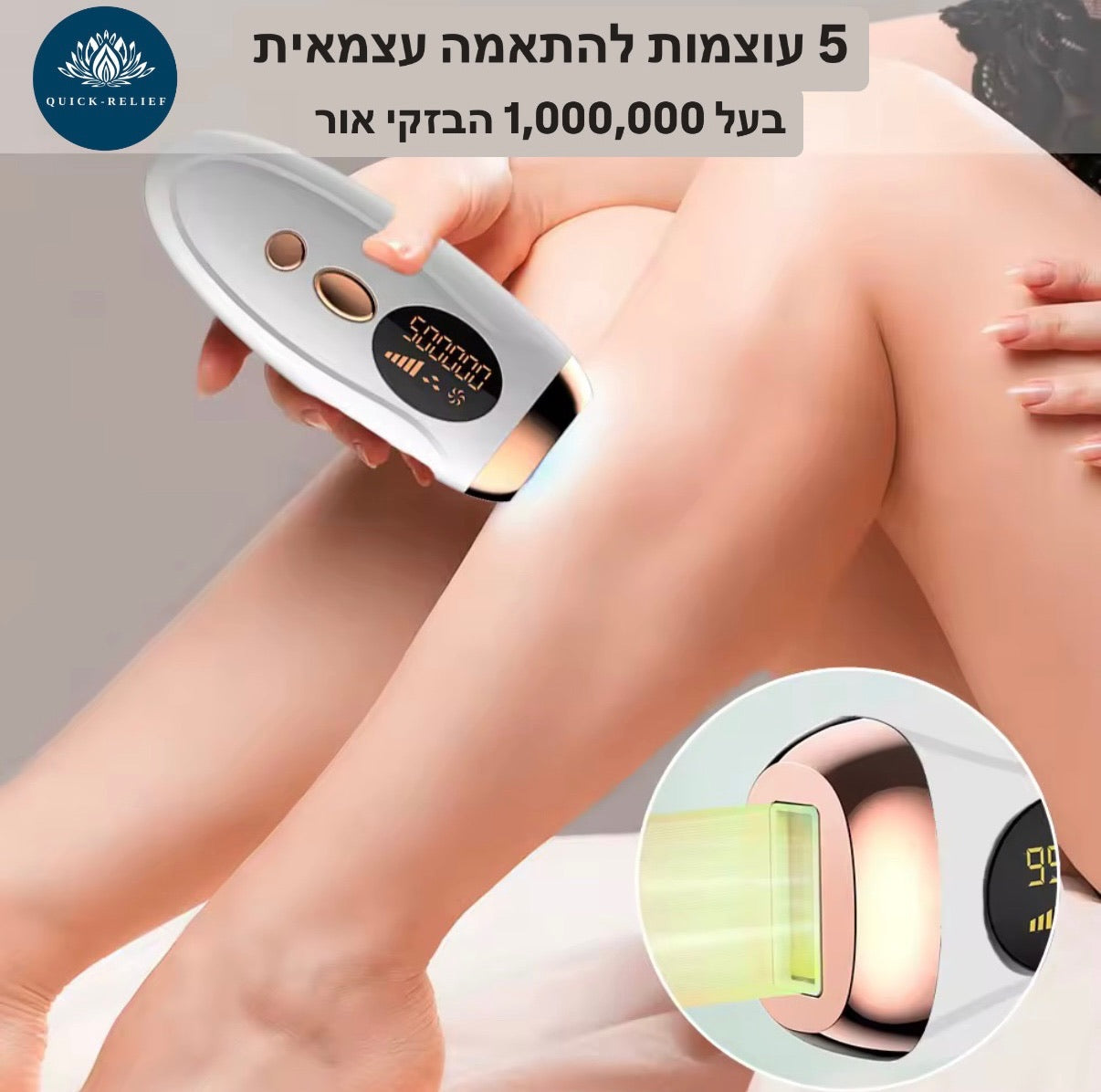 חמש עוצמות להתאמה עצמאית, בעל מיליון הבזקי אור