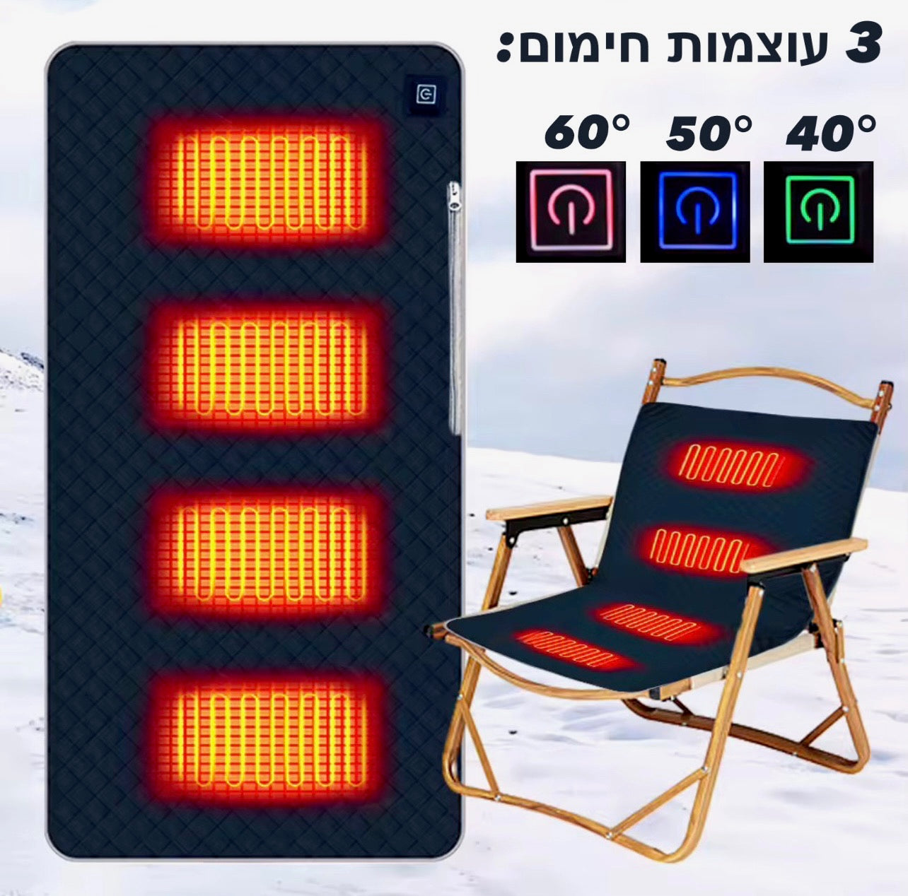 מושב מחמם לכיסא ולרכב