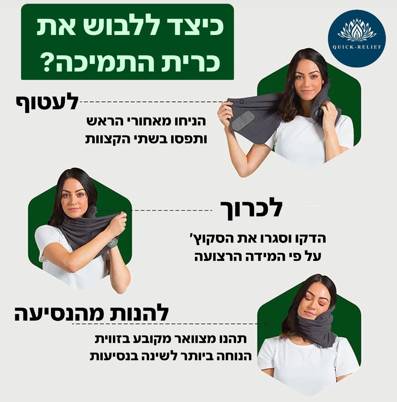 כרית תמיכה לצוואר לנסיעות