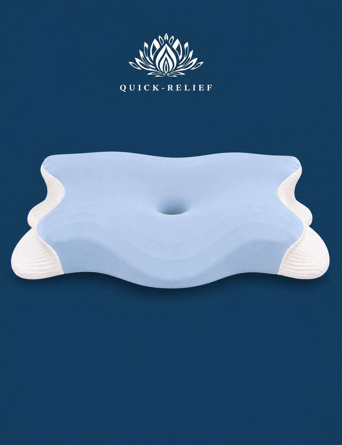  כרית Ergonomic Comfort מקצף זיכרון - תמיכה אנטומית לצוואר בזווית 26°. כרית דרילה ארגונומית לכאבי צוואר ונחירות