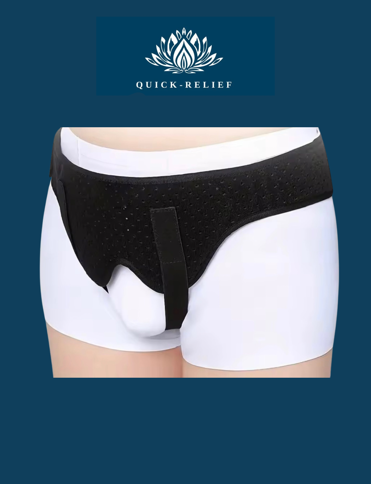 חגורה לתמיכה בבקע במפשעה שחור