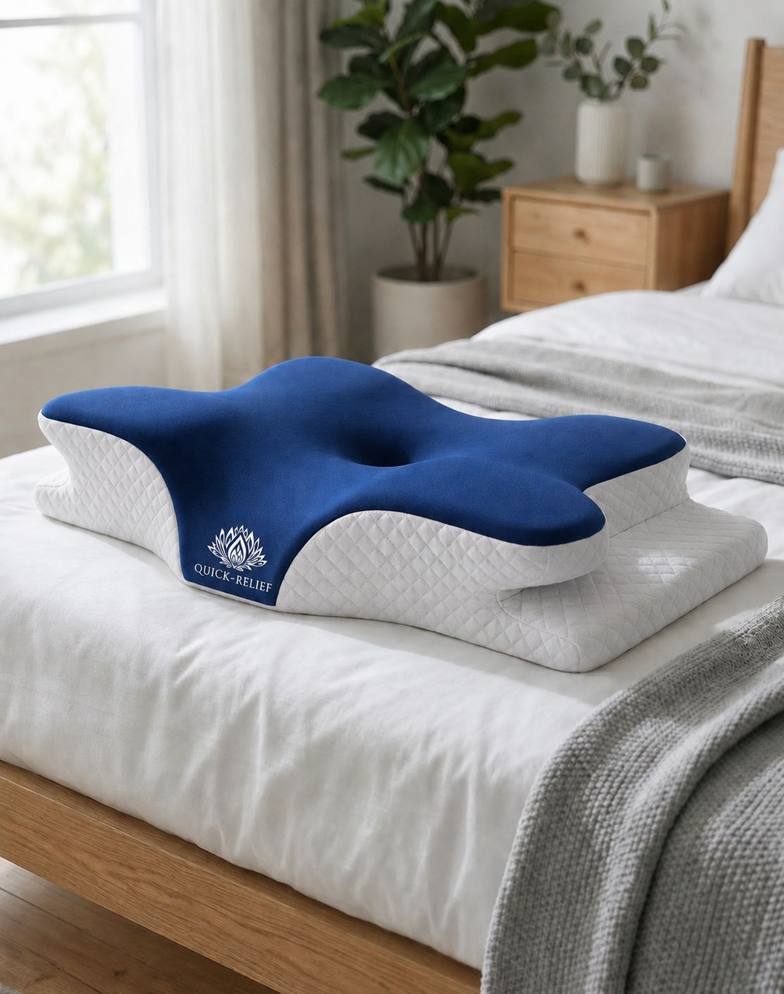 כרית אורטופדית עשויה מקצף זיכרון Memory Foam דו-שכבתי